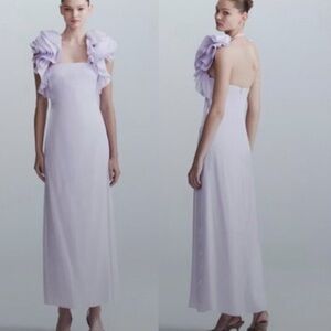 Elegant Lavender Ruffle Dress